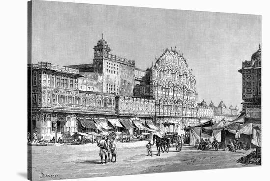 The High Street in Jaipur, India, 1895-null-Stretched Canvas