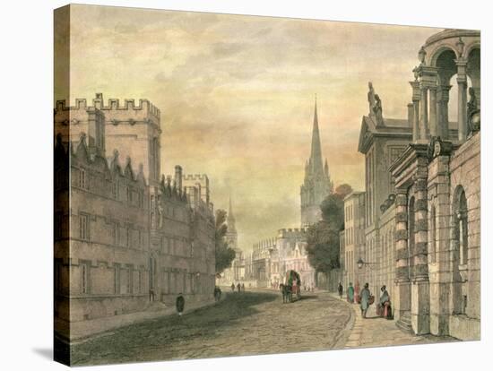 The High Street, Oxford, 1835-John Skinner Prout-Stretched Canvas