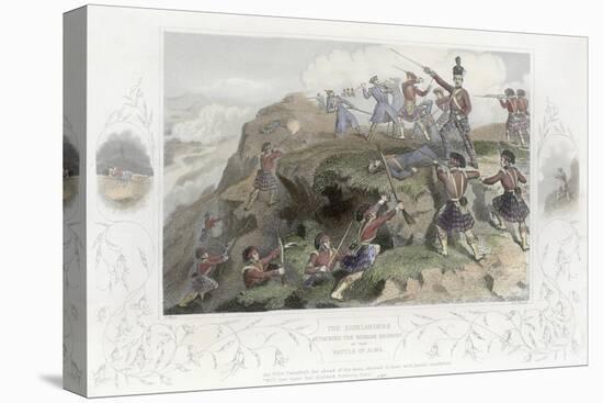 The Highlanders Attacking the Russian Redoubt at the Battle of Alma-D.j. Pound-Stretched Canvas