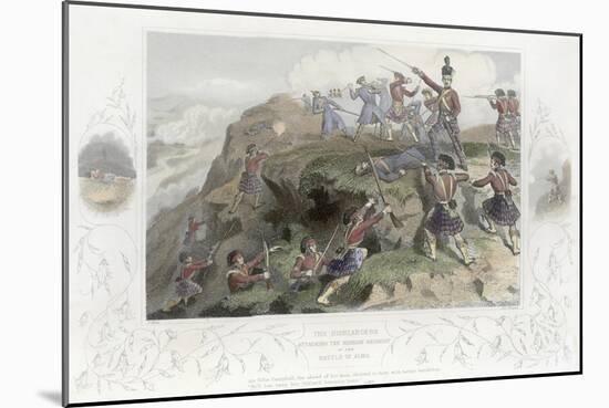 The Highlanders Attacking the Russian Redoubt at the Battle of Alma-D.j. Pound-Mounted Giclee Print