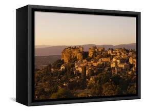 The Hill Top Village of Saignon at Sunset, Provence, France, Europe-Mark Chivers-Framed Stretched Canvas