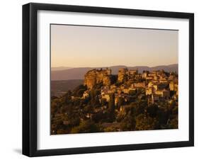 The Hill Top Village of Saignon at Sunset, Provence, France, Europe-Mark Chivers-Framed Photographic Print