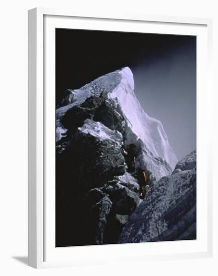 The Hillary Step at Dusk, Nepal-Michael Brown-Framed Premium Photographic Print