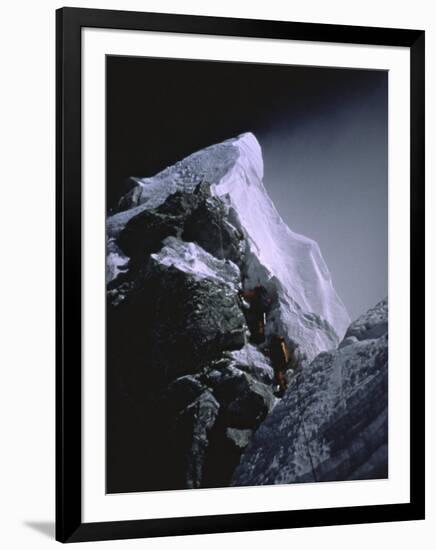 The Hillary Step at Dusk, Nepal-Michael Brown-Framed Premium Photographic Print