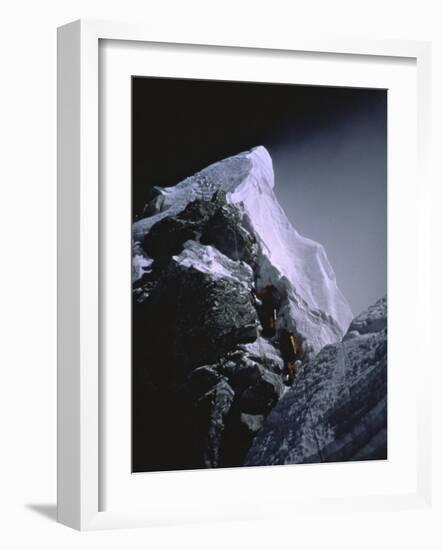 The Hillary Step at Dusk, Nepal-Michael Brown-Framed Photographic Print