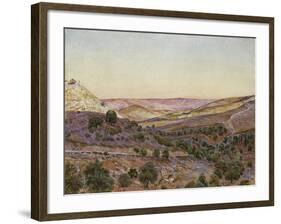 The Hills of Moab and the Valley of Hinnom, 1854 (Watercolour and Bodycolour)-Thomas Seddon-Framed Giclee Print