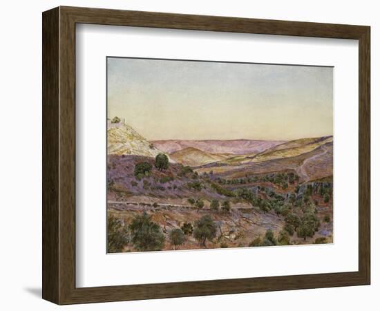 The Hills of Moab and the Valley of Hinnom, 1854 (Watercolour and Bodycolour)-Thomas Seddon-Framed Giclee Print