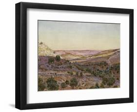 The Hills of Moab and the Valley of Hinnom, 1854 (Watercolour and Bodycolour)-Thomas Seddon-Framed Giclee Print