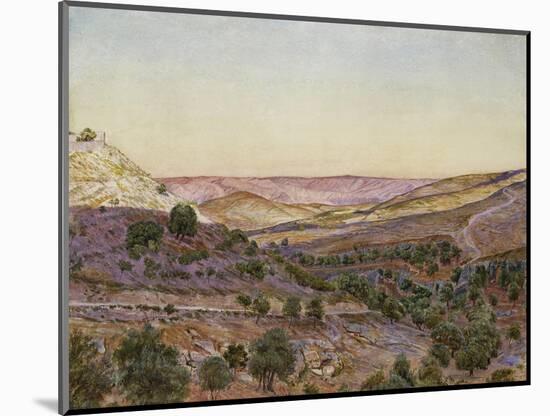 The Hills of Moab and the Valley of Hinnom, 1854 (Watercolour and Bodycolour)-Thomas Seddon-Mounted Giclee Print