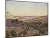 The Hills of Moab and the Valley of Hinnom, 1854 (Watercolour and Bodycolour)-Thomas Seddon-Mounted Giclee Print
