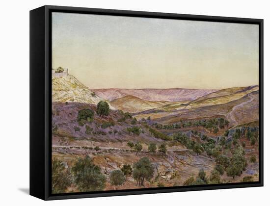 The Hills of Moab and the Valley of Hinnom, 1854 (Watercolour and Bodycolour)-Thomas Seddon-Framed Stretched Canvas