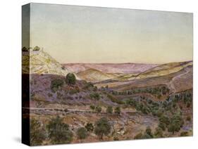 The Hills of Moab and the Valley of Hinnom, 1854 (Watercolour and Bodycolour)-Thomas Seddon-Stretched Canvas