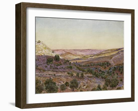 The Hills of Moab and the Valley of Hinnom, 1854 (Watercolour and Bodycolour)-Thomas Seddon-Framed Giclee Print