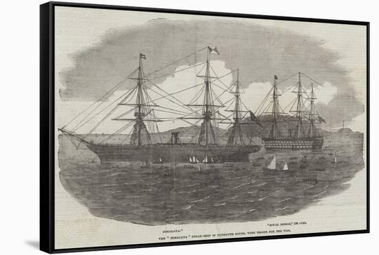 The Himalaya Steam-Ship in Plymouth Sound, with Troops for the War-null-Framed Stretched Canvas