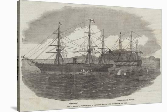 The Himalaya Steam-Ship in Plymouth Sound, with Troops for the War-null-Stretched Canvas