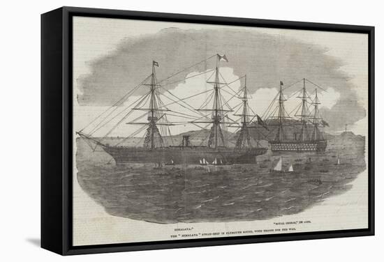 The Himalaya Steam-Ship in Plymouth Sound, with Troops for the War-null-Framed Stretched Canvas