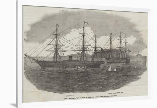 The Himalaya Steam-Ship in Plymouth Sound, with Troops for the War-null-Framed Giclee Print