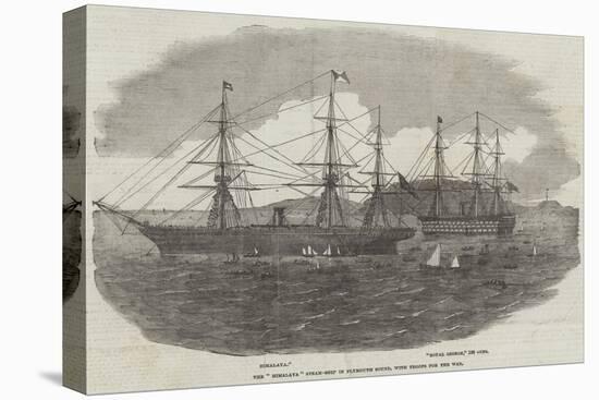 The Himalaya Steam-Ship in Plymouth Sound, with Troops for the War-null-Stretched Canvas