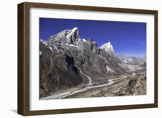 The Himalayan Peaks of Taboche and Arakam Tse Above the Chola Valley in Sagarmatha National Park-John Woodworth-Framed Photographic Print