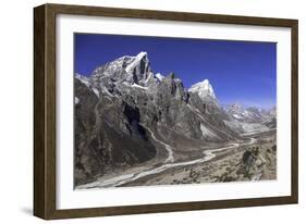 The Himalayan Peaks of Taboche and Arakam Tse Above the Chola Valley in Sagarmatha National Park-John Woodworth-Framed Photographic Print