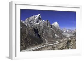 The Himalayan Peaks of Taboche and Arakam Tse Above the Chola Valley in Sagarmatha National Park-John Woodworth-Framed Photographic Print
