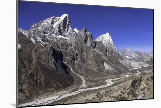 The Himalayan Peaks of Taboche and Arakam Tse Above the Chola Valley in Sagarmatha National Park-John Woodworth-Mounted Photographic Print