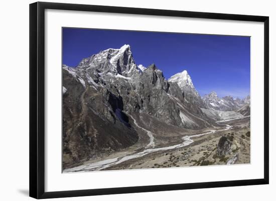 The Himalayan Peaks of Taboche and Arakam Tse Above the Chola Valley in Sagarmatha National Park-John Woodworth-Framed Photographic Print