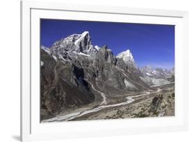 The Himalayan Peaks of Taboche and Arakam Tse Above the Chola Valley in Sagarmatha National Park-John Woodworth-Framed Photographic Print