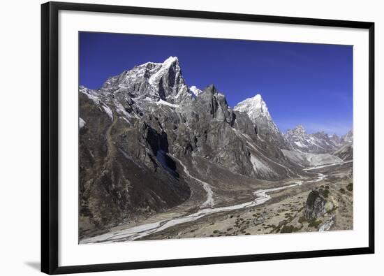 The Himalayan Peaks of Taboche and Arakam Tse Above the Chola Valley in Sagarmatha National Park-John Woodworth-Framed Photographic Print