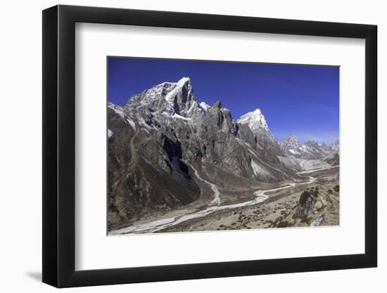 The Himalayan Peaks of Taboche and Arakam Tse Above the Chola Valley in Sagarmatha National Park-John Woodworth-Framed Photographic Print