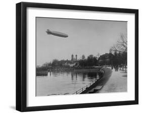 The Hindenburg Airship of Zeppelin Design Flying over City Where it was Fabricated-null-Framed Photographic Print