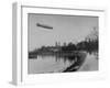 The Hindenburg Airship of Zeppelin Design Flying over City Where it was Fabricated-null-Framed Photographic Print