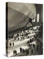 The Hindenburg Zeppelin - 1936 Olympics-null-Stretched Canvas