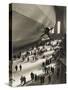 The Hindenburg Zeppelin - 1936 Olympics-null-Stretched Canvas