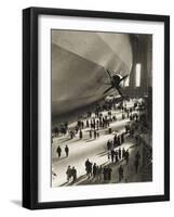 The Hindenburg Zeppelin - 1936 Olympics-null-Framed Premium Photographic Print