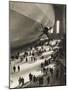 The Hindenburg Zeppelin - 1936 Olympics-null-Mounted Premium Photographic Print