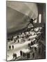 The Hindenburg Zeppelin - 1936 Olympics-null-Mounted Photographic Print