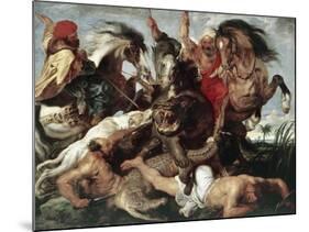The Hippo Hunt-Peter Paul Rubens-Mounted Giclee Print