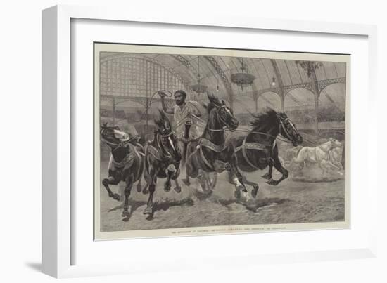 The Hippodrome at Olympia, the National Agricultural Hall, Kensington, the Chariot-Race-null-Framed Giclee Print