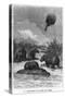 The Hippopotamus, Illustration from "Five Weeks in a Balloon" by Jules Verne Paris, Hetzel-Édouard Riou-Stretched Canvas