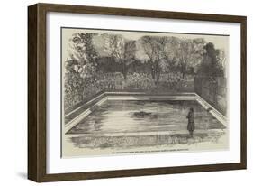 The Hippopotamus in His New Bath in the Zoological Society's Gardens, Regent's Park-null-Framed Premium Giclee Print