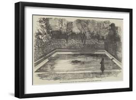 The Hippopotamus in His New Bath in the Zoological Society's Gardens, Regent's Park-null-Framed Premium Giclee Print