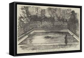 The Hippopotamus in His New Bath in the Zoological Society's Gardens, Regent's Park-null-Framed Stretched Canvas