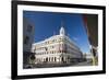 The historic Allied Press Building on the corner of Cumberland Street and Stuart Street, Dunedin, O-Ruth Tomlinson-Framed Photographic Print