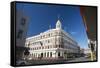 The historic Allied Press Building on the corner of Cumberland Street and Stuart Street, Dunedin, O-Ruth Tomlinson-Framed Stretched Canvas