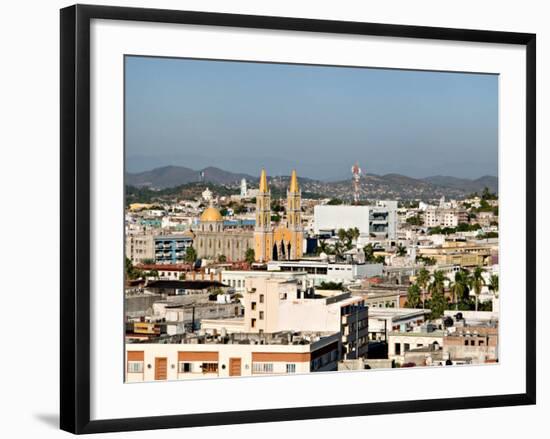 The Historic Center and Cathedral from Ice Box Hill (Cerro de la Neveria), Mazatlan, Mexico-Charles Sleicher-Framed Photographic Print