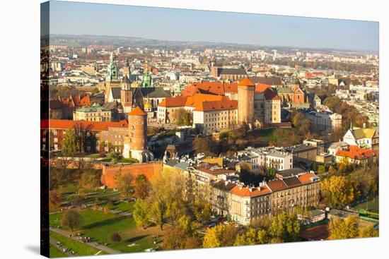 The Historic Center of Krakow with a Bird's-Eye View.-De Visu-Stretched Canvas