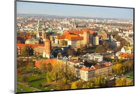 The Historic Center of Krakow with a Bird's-Eye View.-De Visu-Mounted Photographic Print