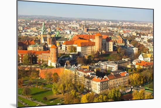 The Historic Center of Krakow with a Bird's-Eye View.-De Visu-Mounted Photographic Print