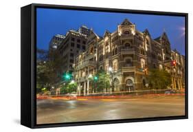 The Historic Driskell Hotel at Dusk, Austin, Texas, USA-Chuck Haney-Framed Stretched Canvas